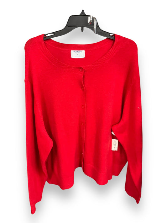 Sweater Cardigan By Old Navy In Red, Size: 4x