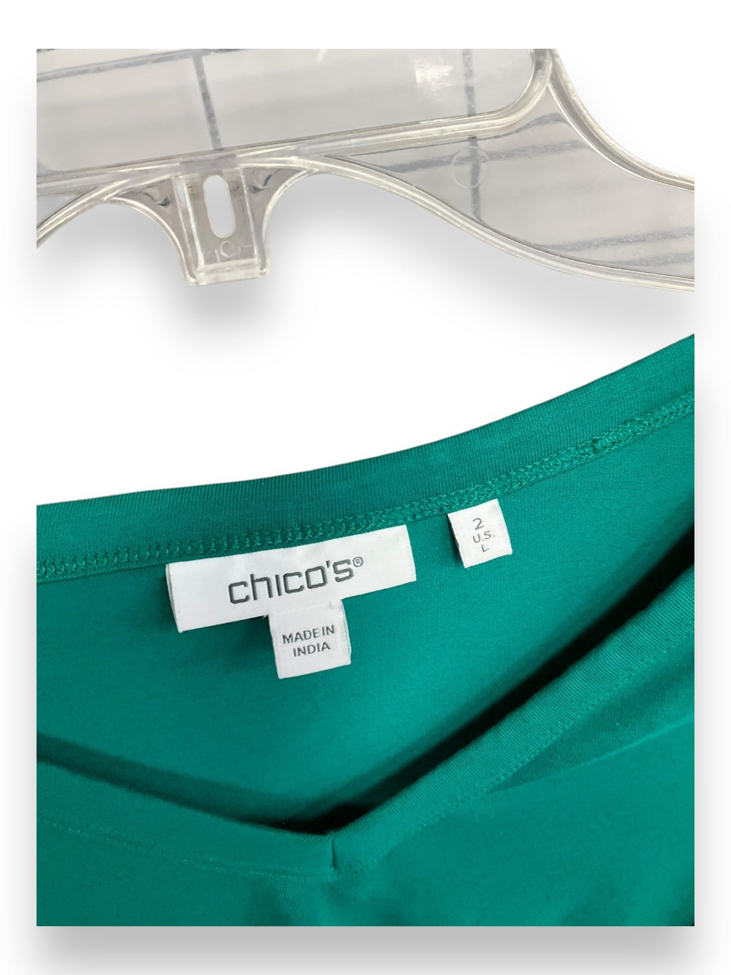 Top Short Sleeve By Chicos In Green, Size: L