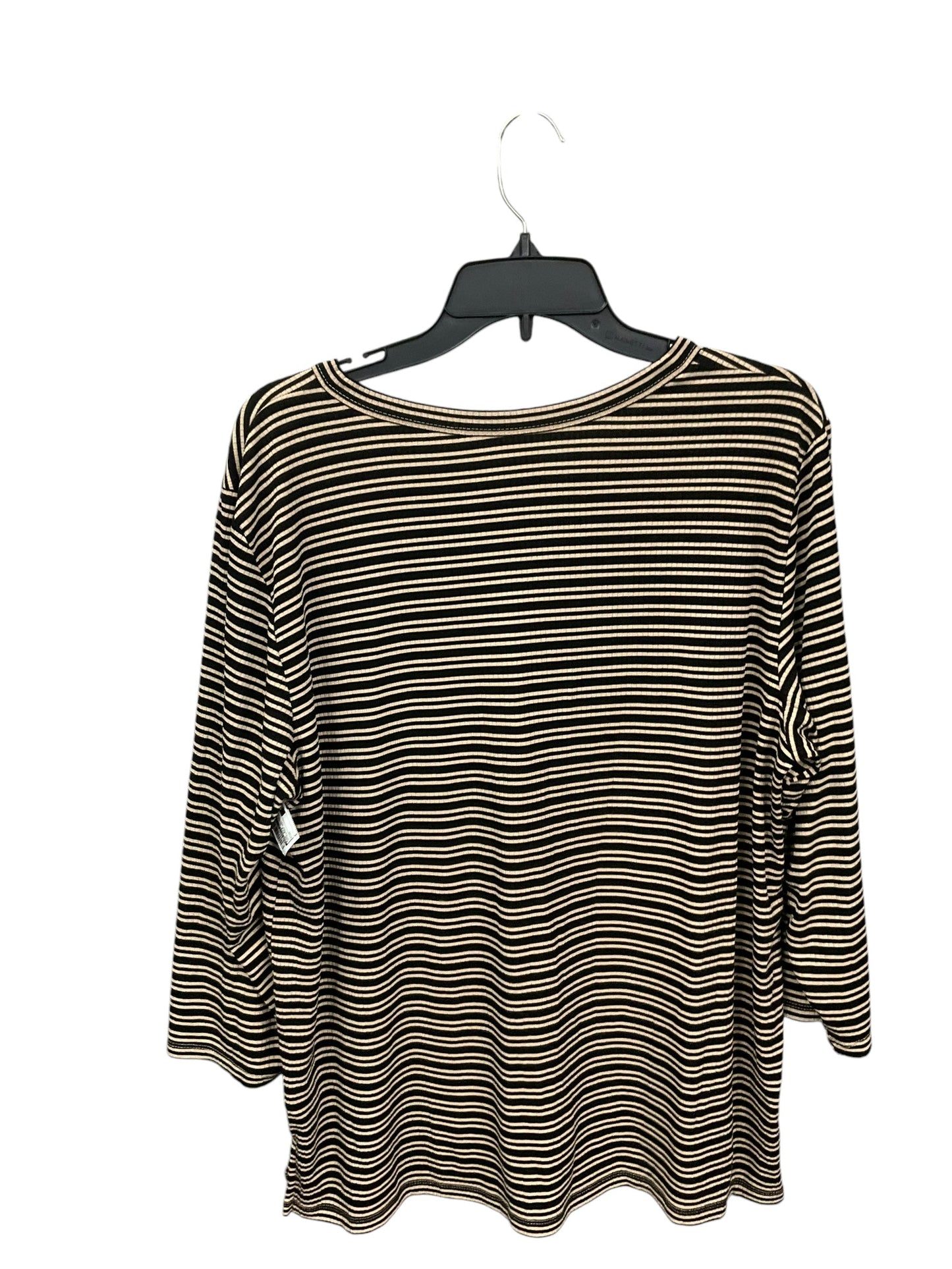 Top 3/4 Sleeve By Rafaella In Striped Pattern