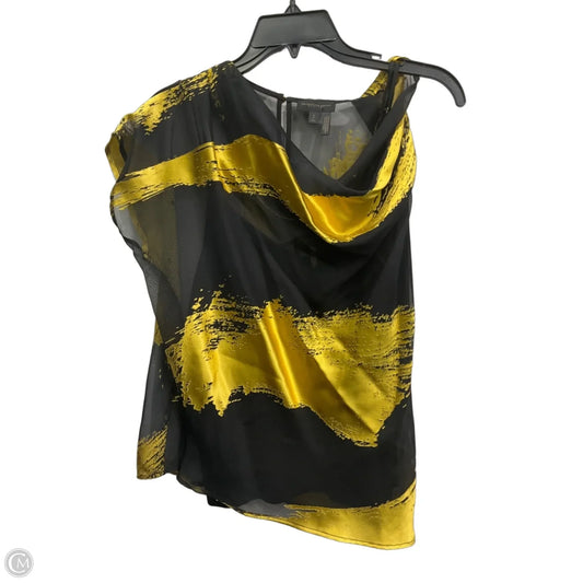 Top Short Sleeve By Donna Karan In Black & Gold, Size: Sp