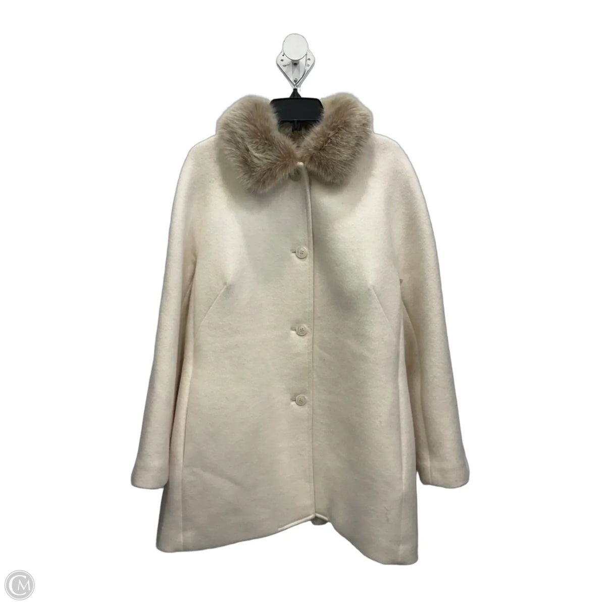 Coat Wool By Talbots In Cream, Size: 14
