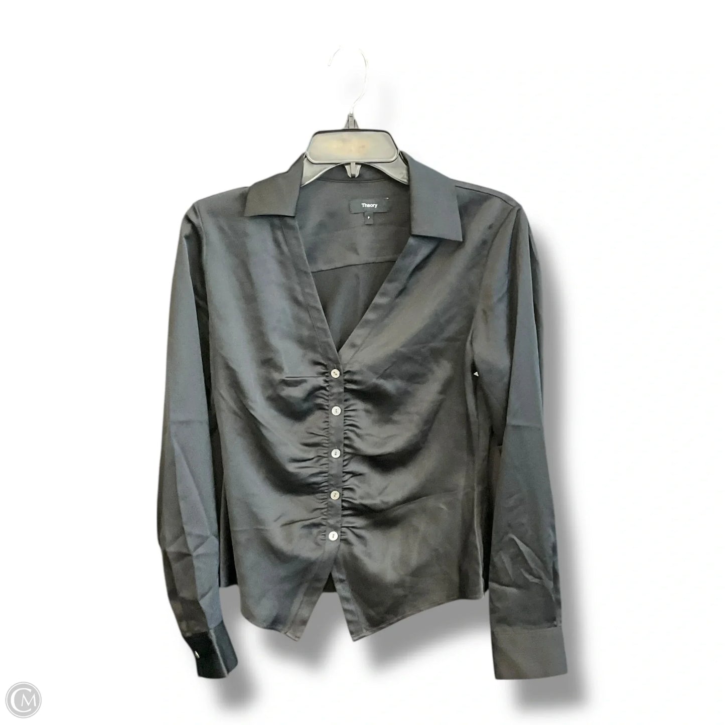 Blouse Long Sleeve By Theory In Black, Size: Sp