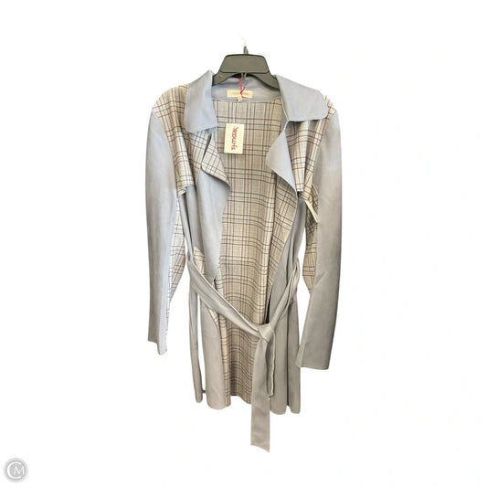 Coat Trench Coat By Solitaire In Grey, Size: Xl