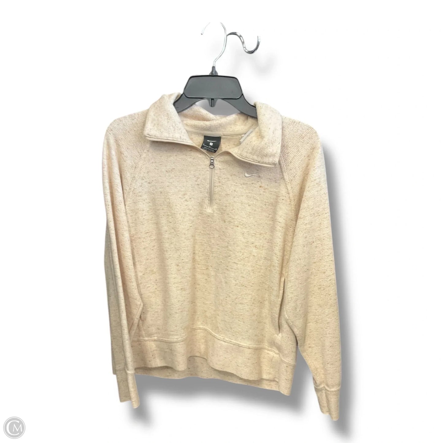 Athletic Sweatshirt Collar By Nike In Tan, Size: S