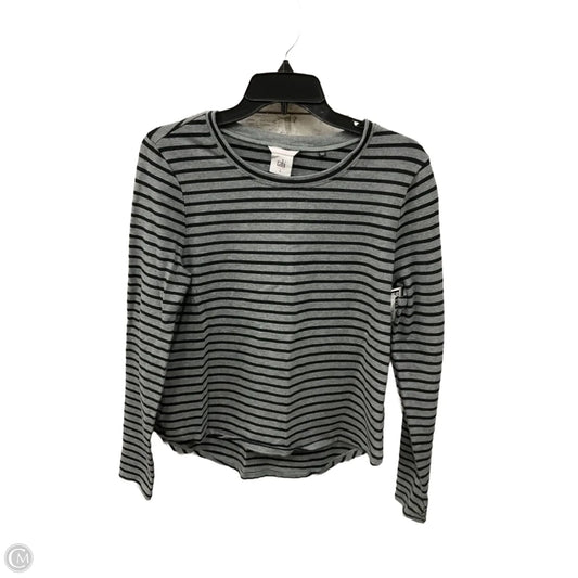 Top Long Sleeve By Cabi In Black & Grey, Size: L