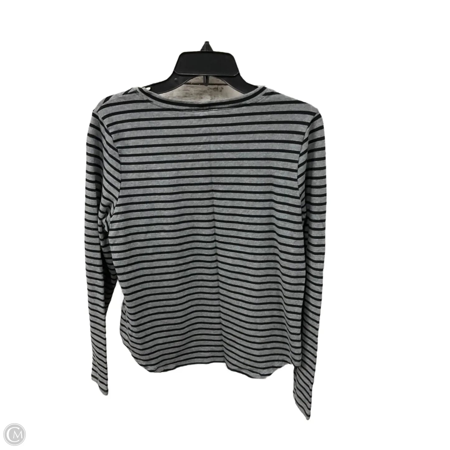 Top Long Sleeve By Cabi In Black & Grey, Size: L
