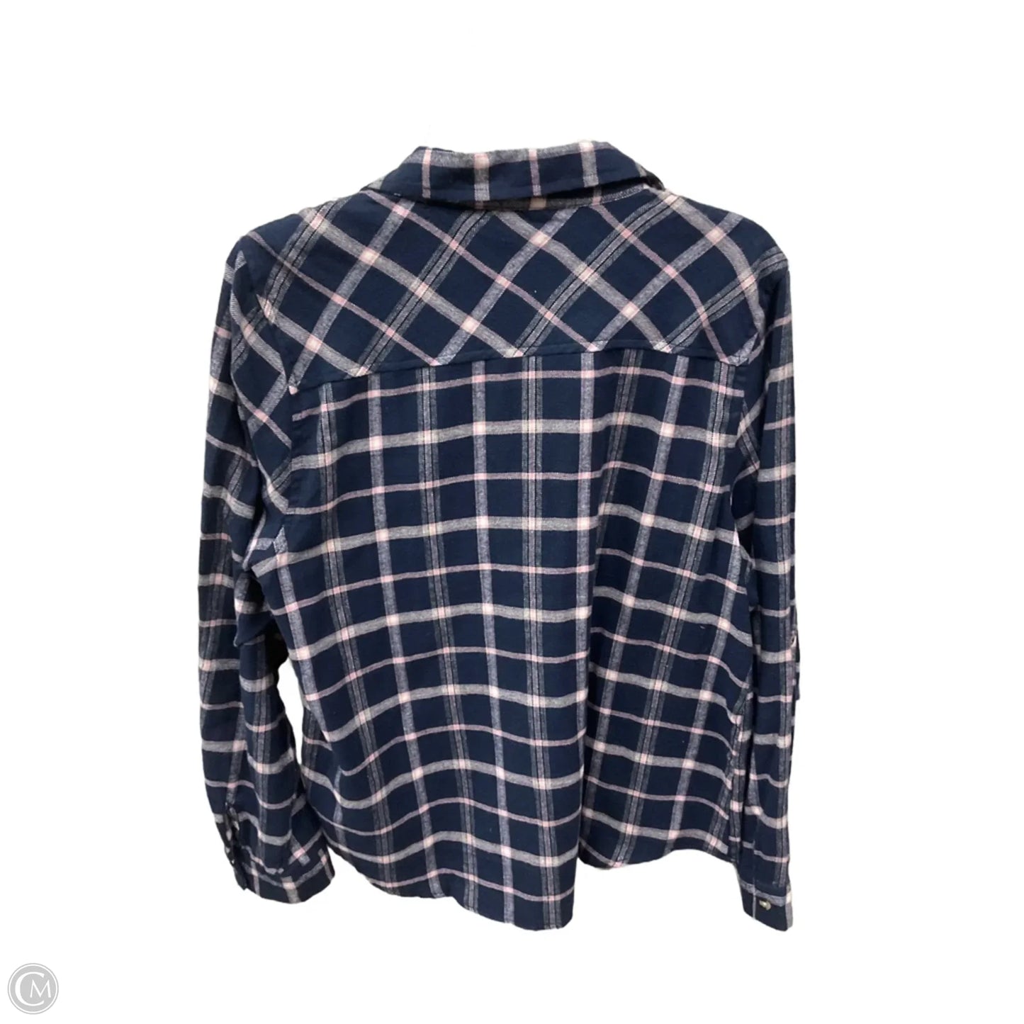Blouse Long Sleeve By Love Notes In Plaid Pattern, Size: Xl