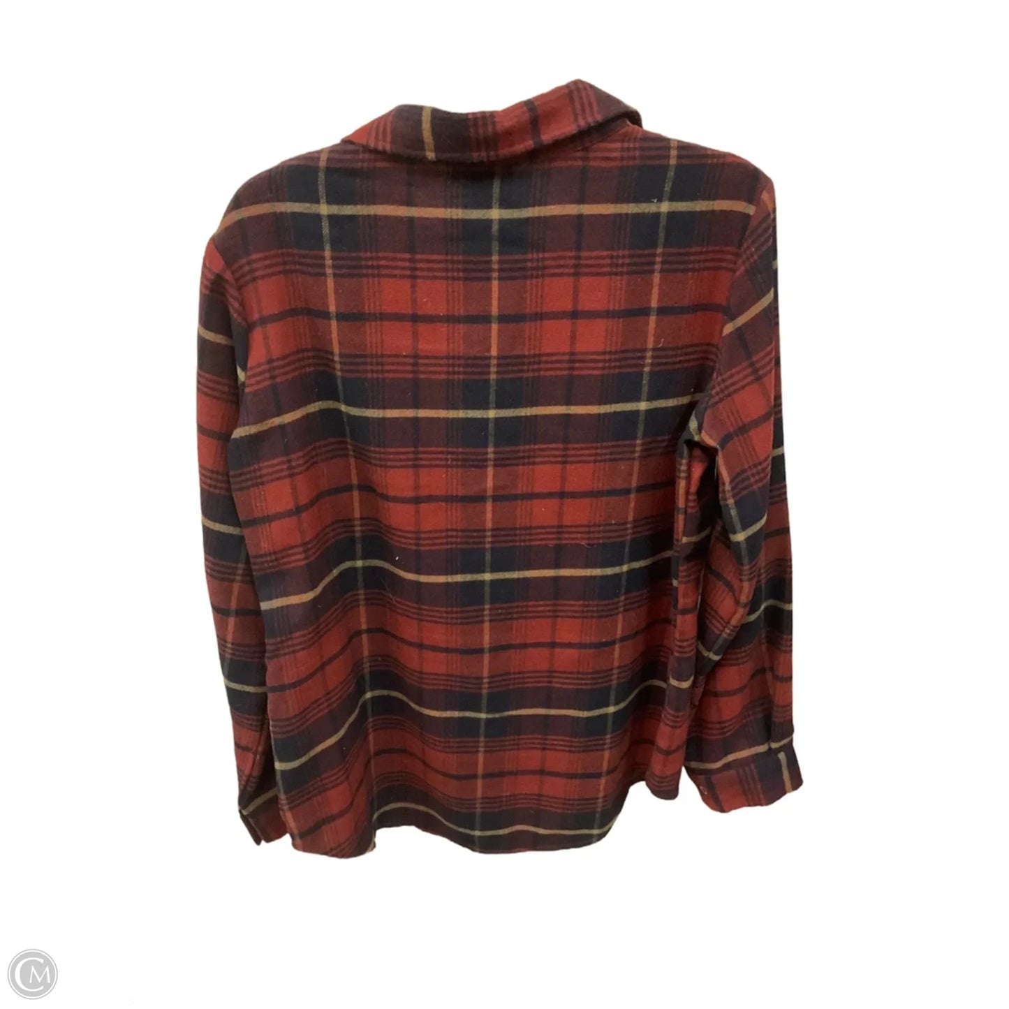Blouse Long Sleeve By White Crow In Plaid Pattern, Size: L