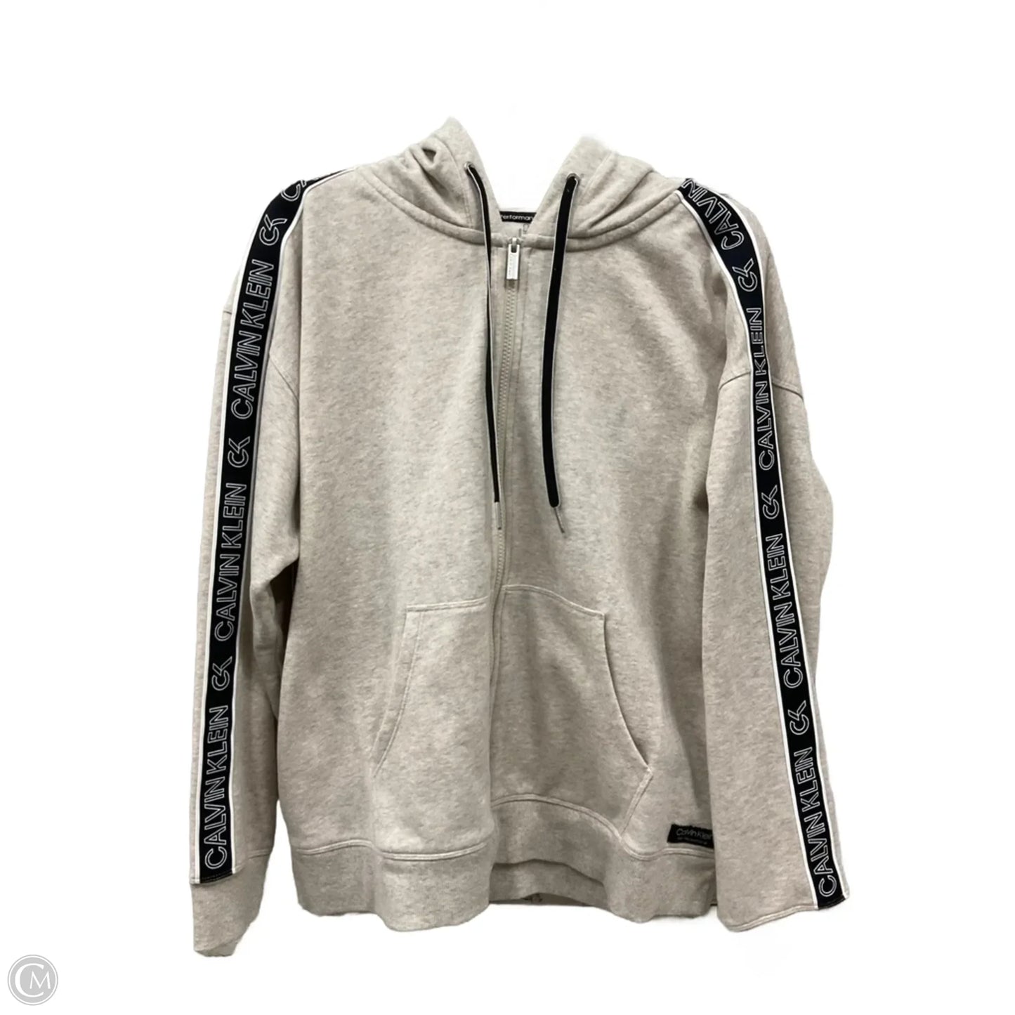 Athletic Jacket By Calvin Klein In Tan, Size: Xl