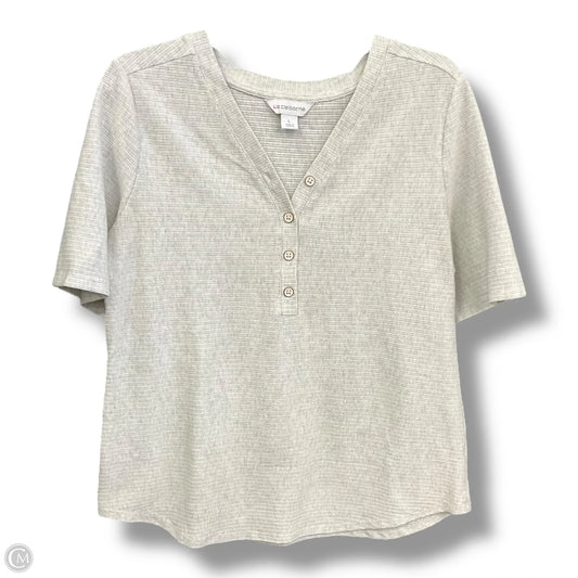 Top Short Sleeve By Liz Claiborne In Grey, Size: L