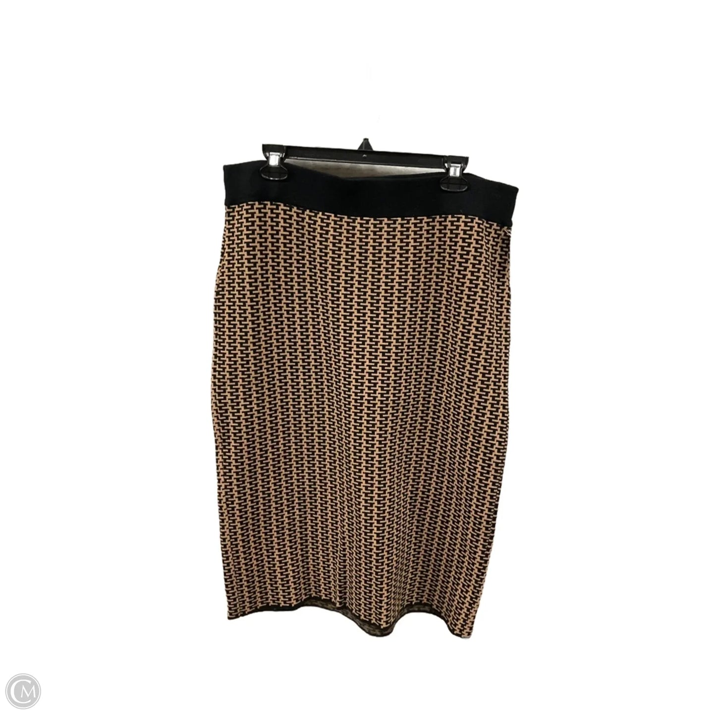 Skirt Midi By Ann Taylor In Black & Tan, Size: Xl