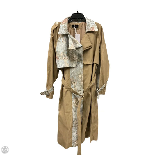 Coat Trench Coat By Akira In Tan, Size: L
