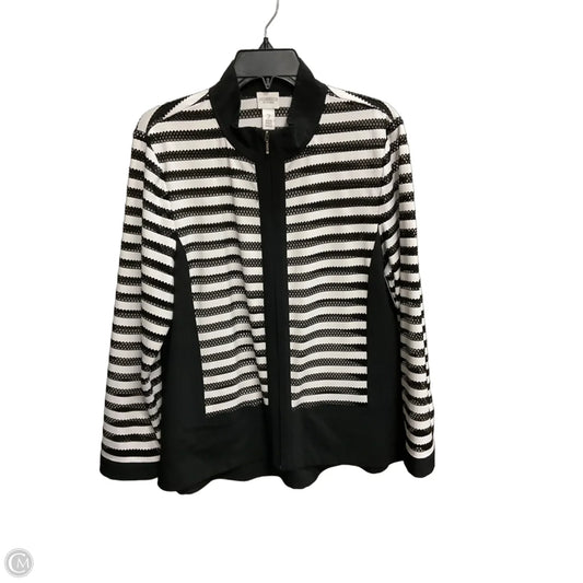 Jacket Shirt By Chicos In Black & White, Size: L
