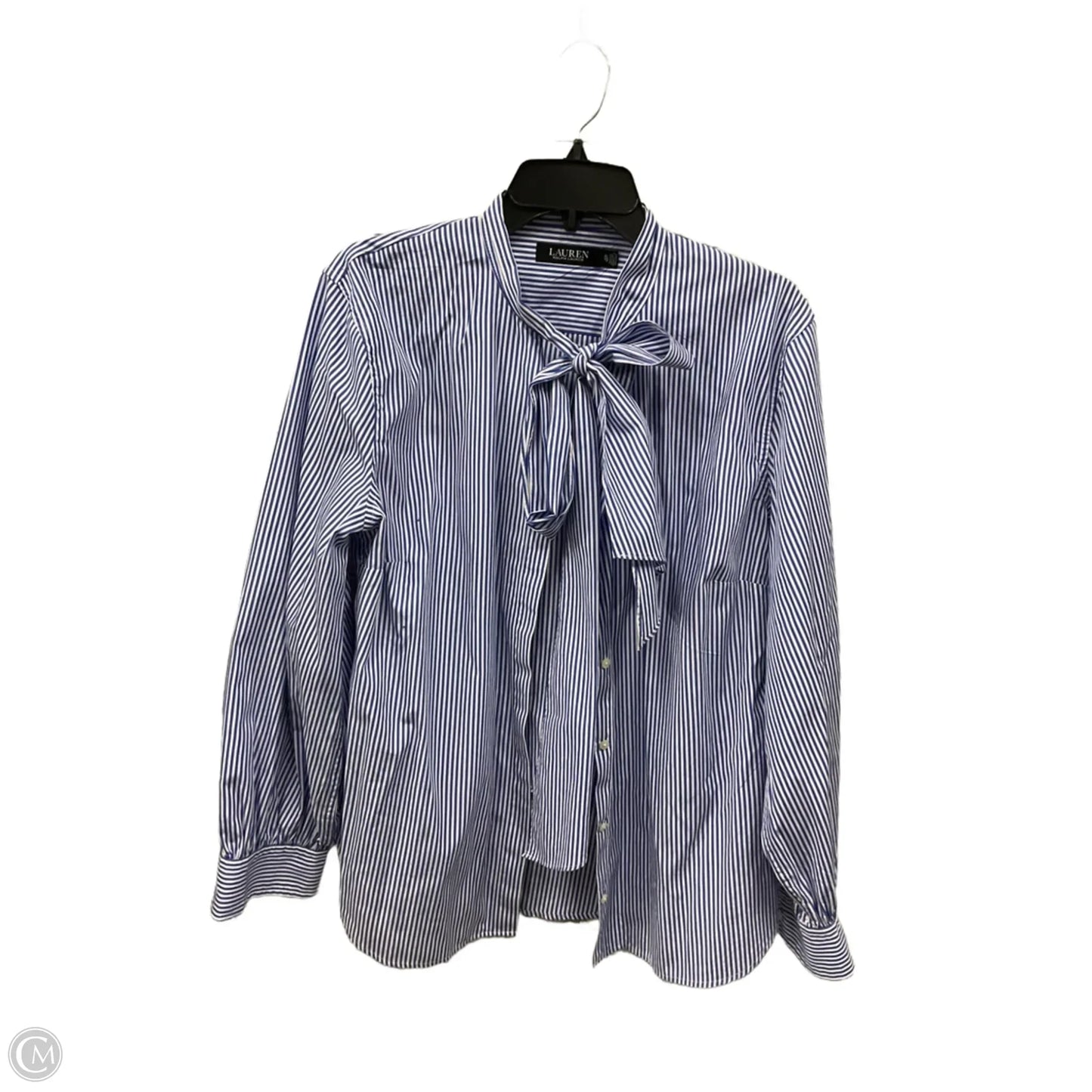 Blouse Long Sleeve By Ralph Lauren In Striped Pattern, Size: Xl