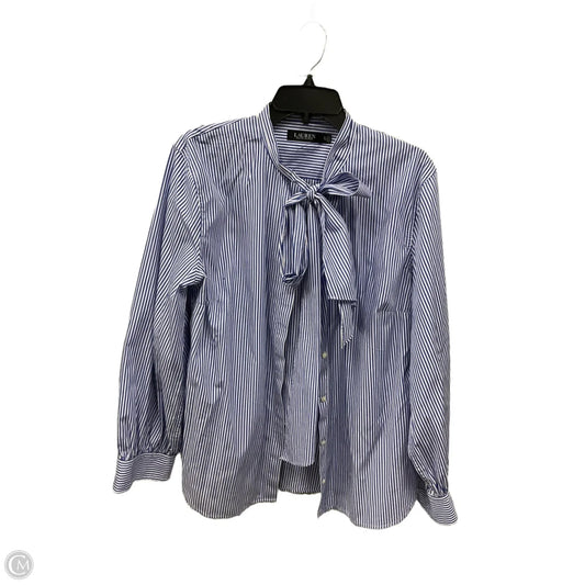 Blouse Long Sleeve By Ralph Lauren In Striped Pattern, Size: Xl