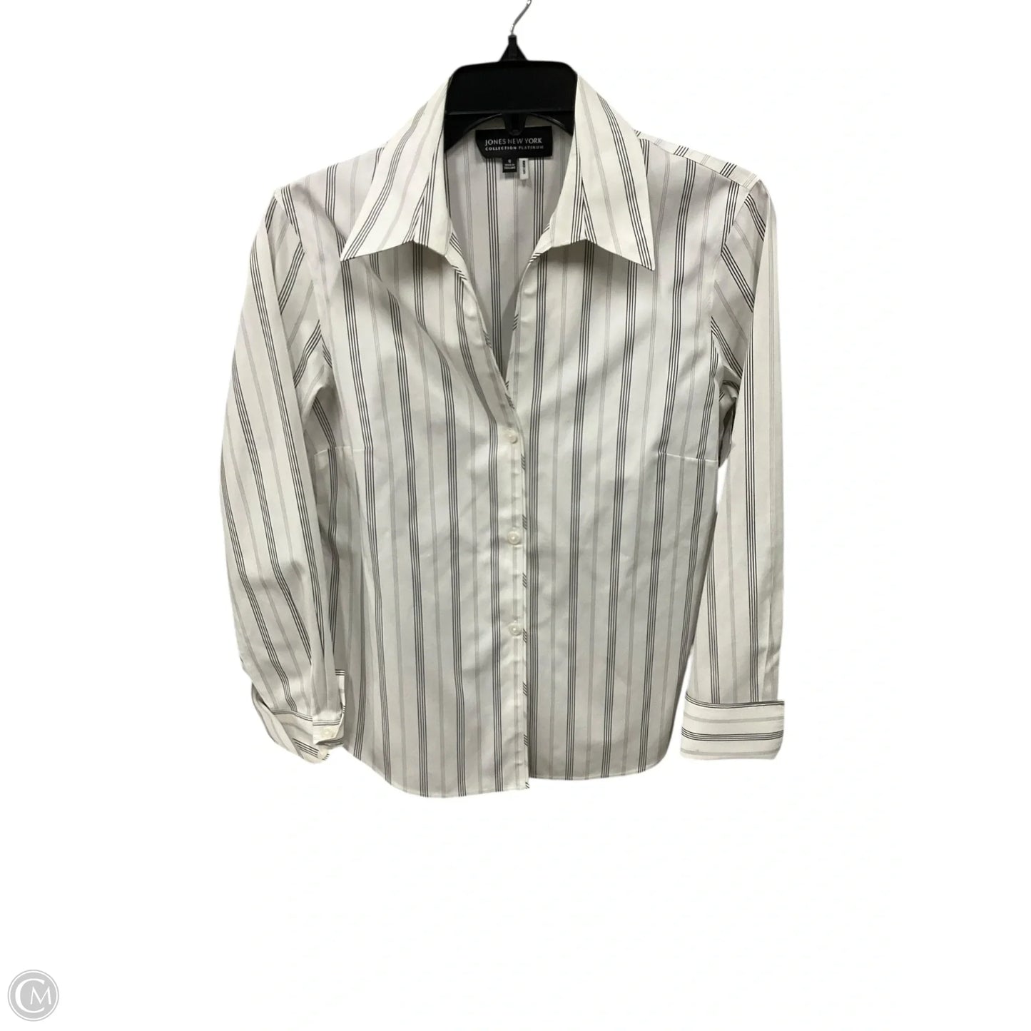 Blouse Long Sleeve By Ralph Lauren In Striped Pattern, Size: L