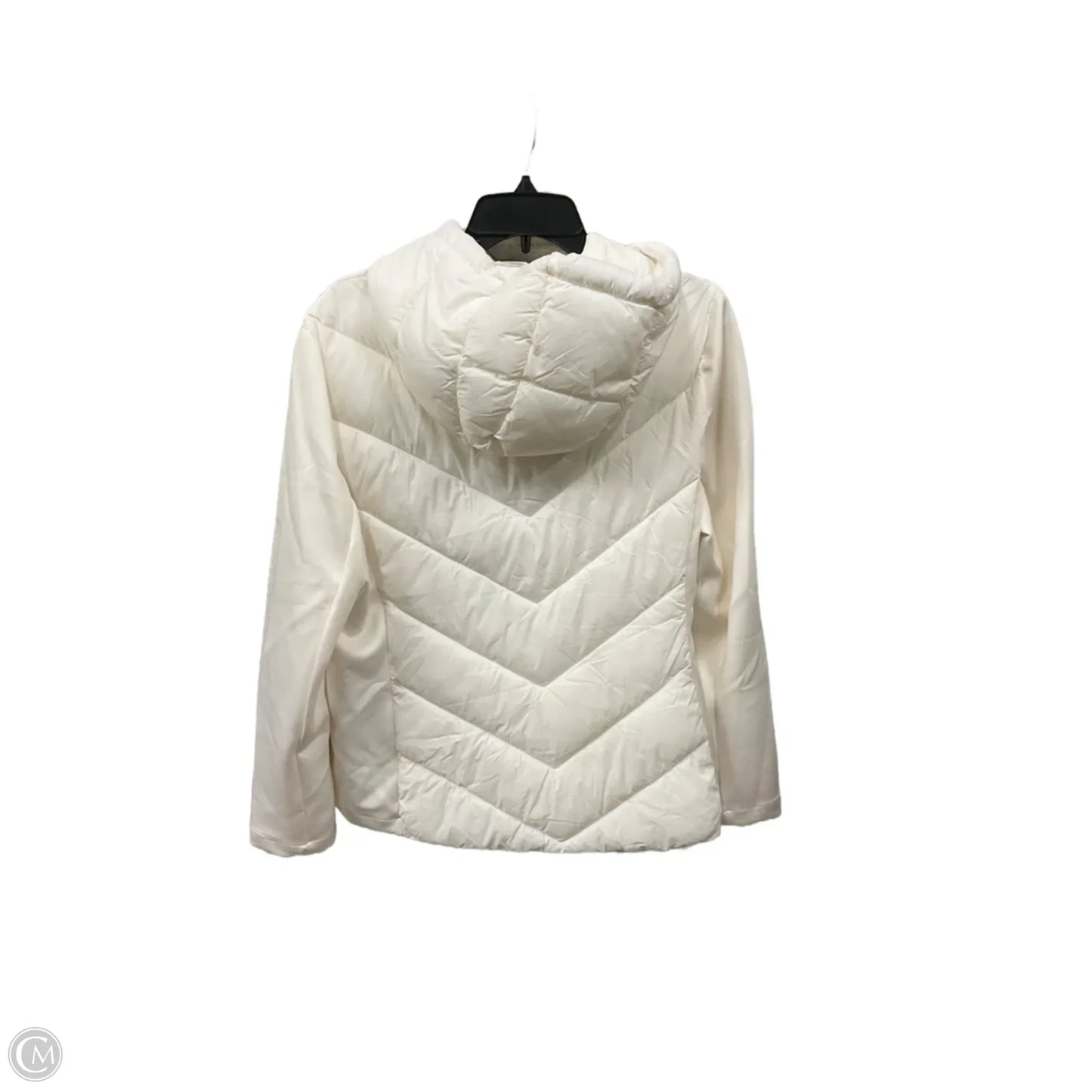 Jacket Puffer & Quilted By Dkny In Ivory, Size: L