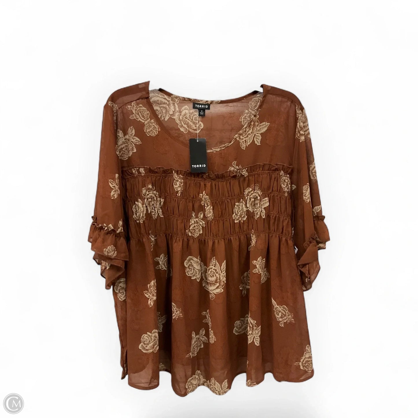 Top Short Sleeve By Torrid In Brown, Size: 2x