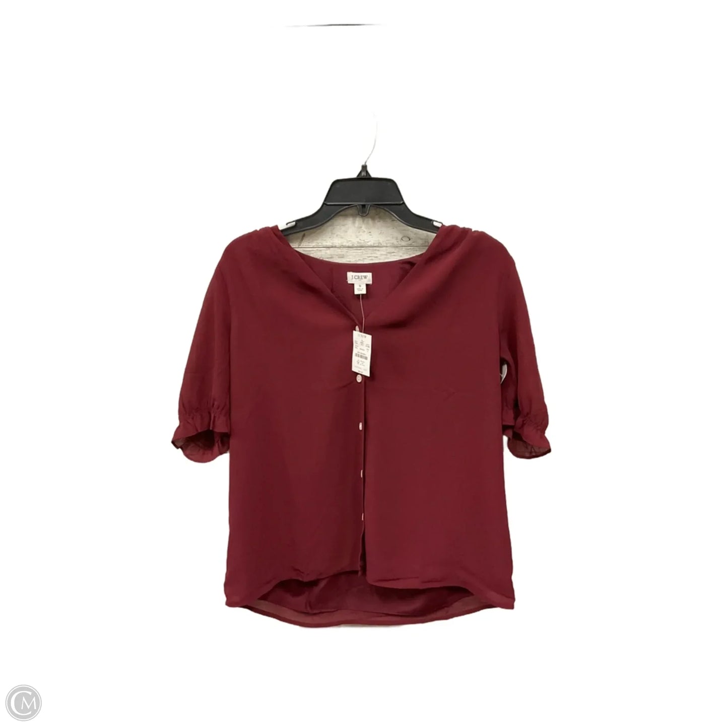 Blouse Long Sleeve By J. Crew In Maroon, Size: S