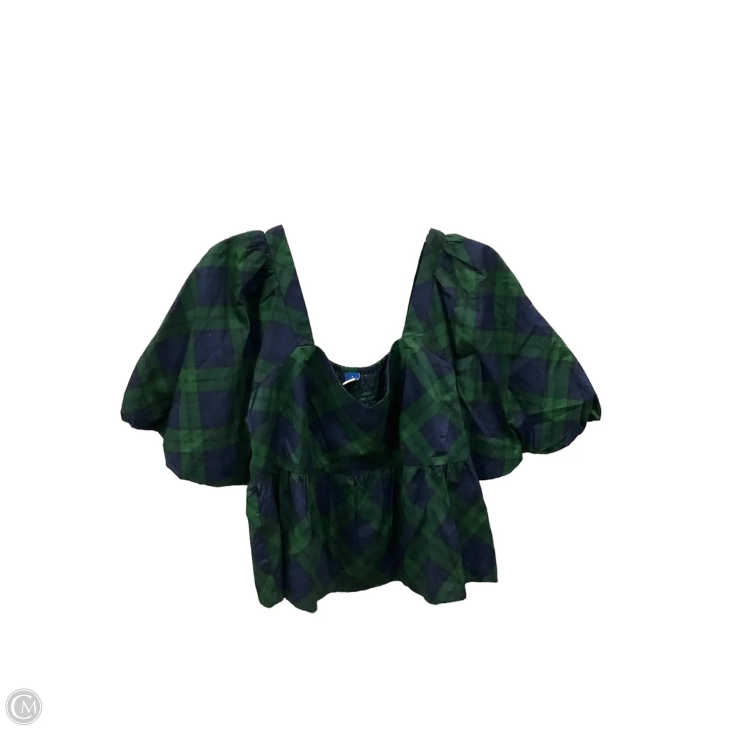 Top Short Sleeve By Old Navy In Plaid Pattern, Size: L