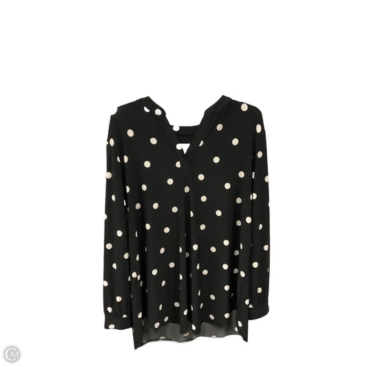 Top Long Sleeve By Anne Klein In Polkadot Pattern, Size: 2x
