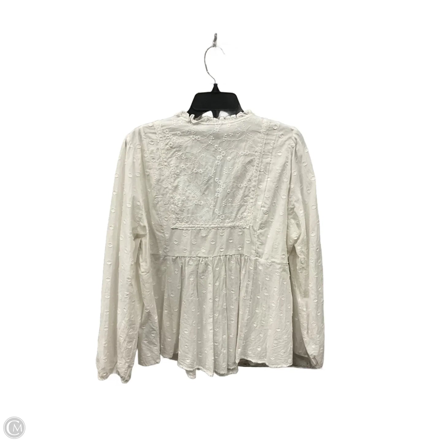 Top Long Sleeve By Torrid In White, Size: 1x
