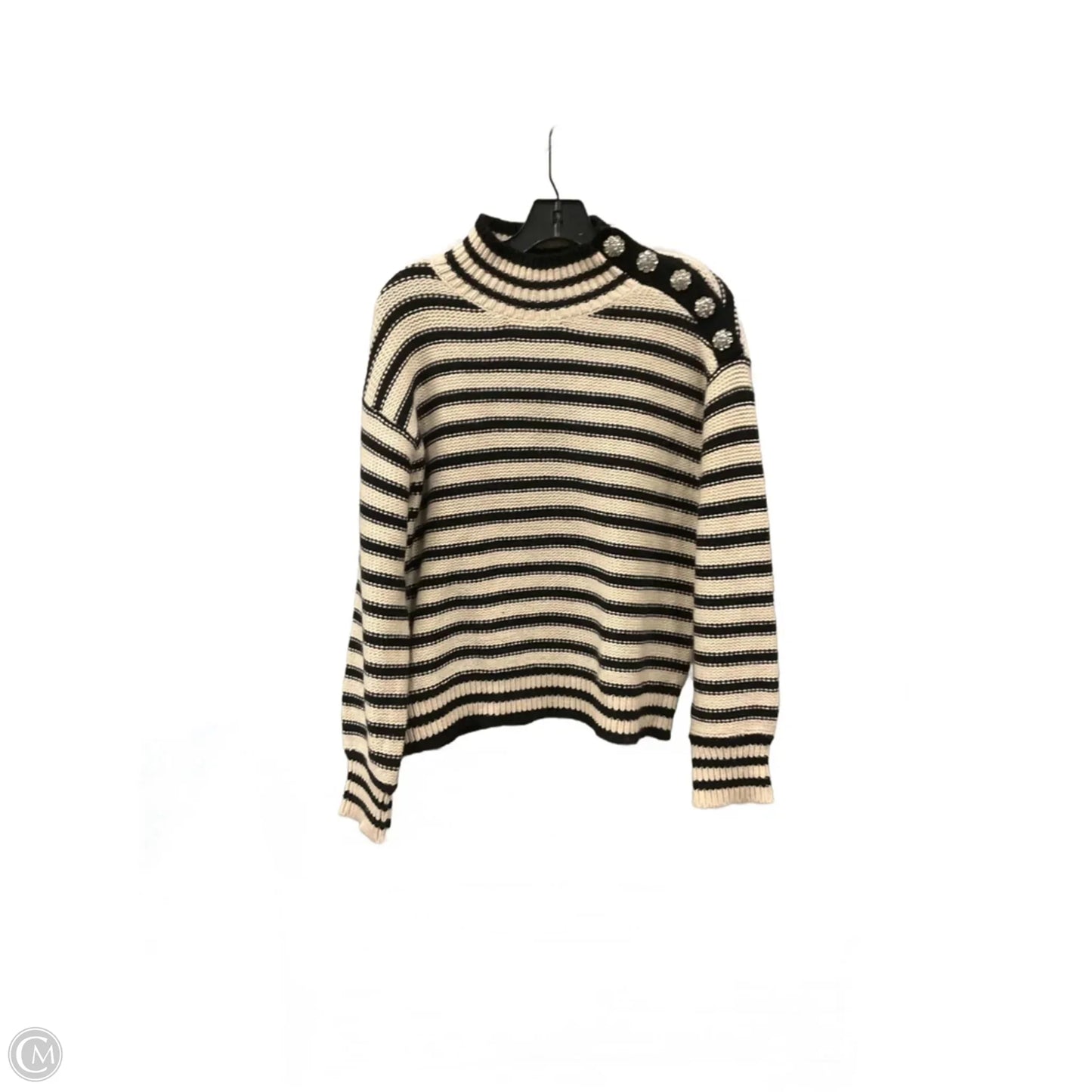 Sweater By J. Crew In Black & Cream, Size: M