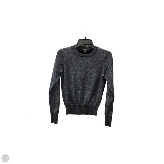 Top Long Sleeve By Ann Taylor In Black & Silver, Size: M