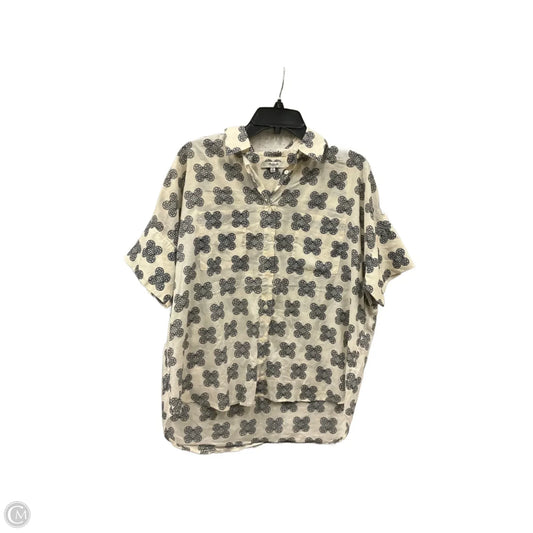 Blouse Short Sleeve By Madewell In Black & Cream, Size: M