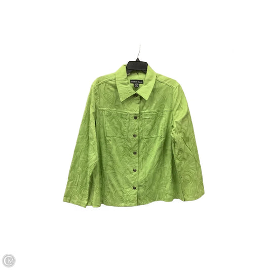 Jacket Shirt By Clothes Mentor In Green, Size: 1x
