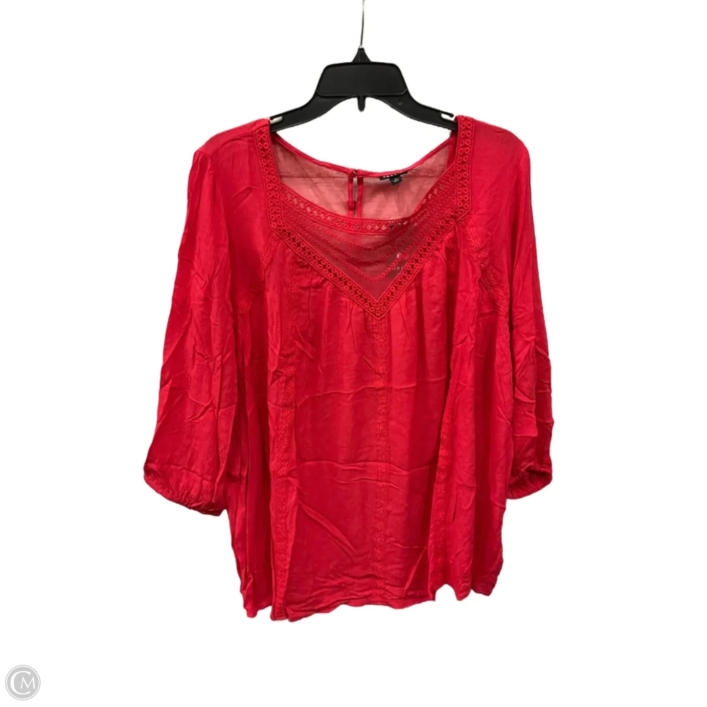 Top 3/4 Sleeve By Torrid In Red, Size: 2x
