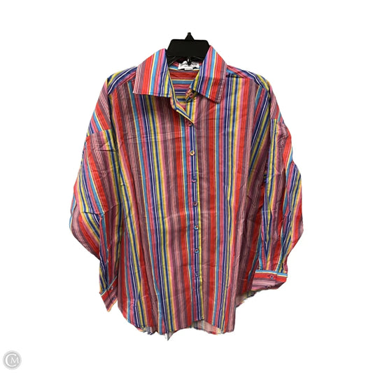 Blouse Long Sleeve By Charlie Holiday In Striped Pattern, Size: Xs