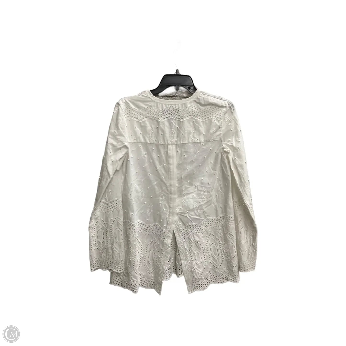 Blouse Long Sleeve By Theory In White, Size: Sp