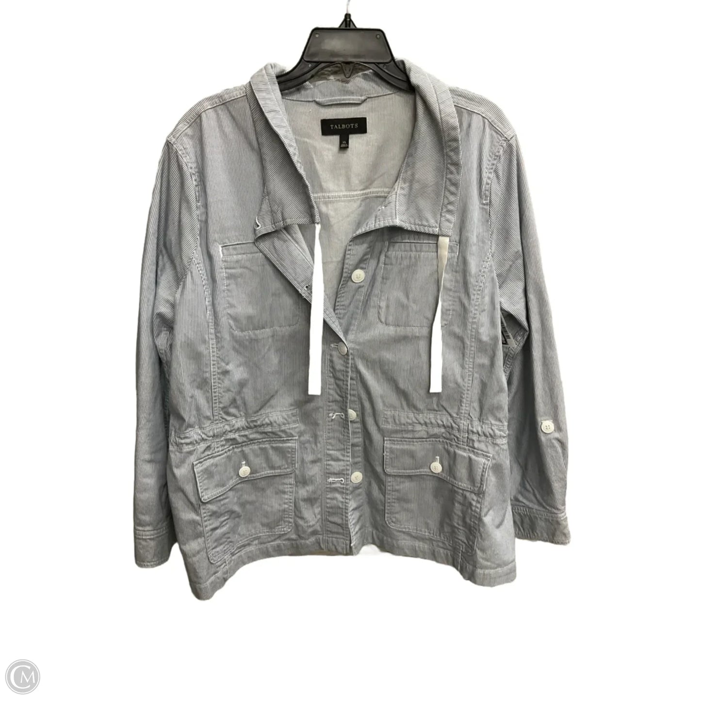 Jacket Shirt By Talbots In Striped Pattern, Size: Xl