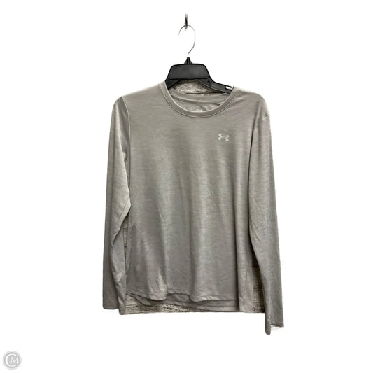 Athletic Top Long Sleeve Crewneck By Under Armour In Grey, Size: M