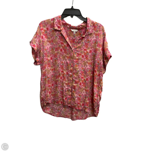 Blouse Short Sleeve By Lucky Brand In Multi-colored, Size: L