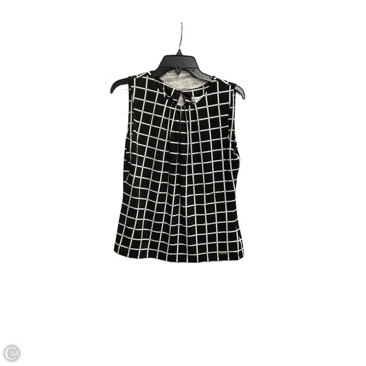 Top Sleeveless By Calvin Klein In Black & White, Size: M