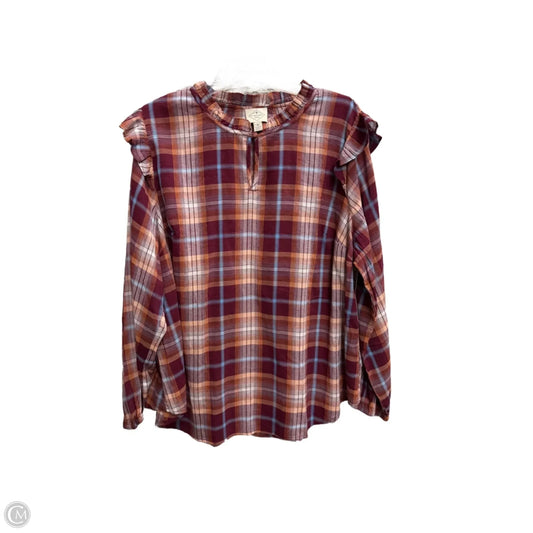 Top Long Sleeve By St Johns Bay In Plaid Pattern, Size: 0x