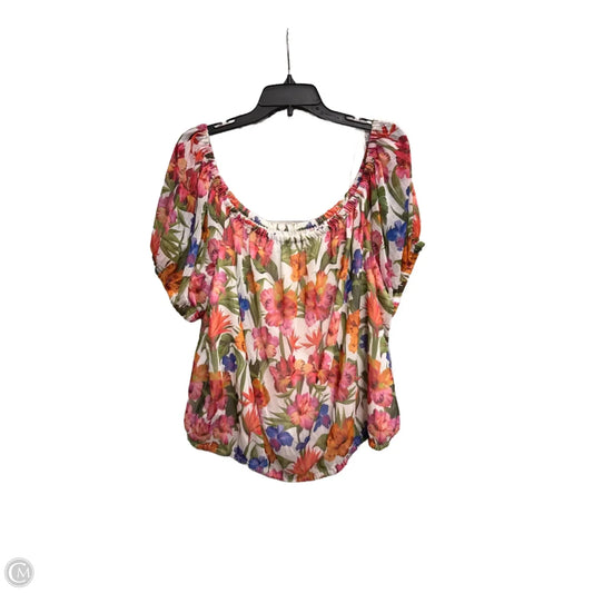 Top 3/4 Sleeve By Inc In Floral Print, Size: Xxl