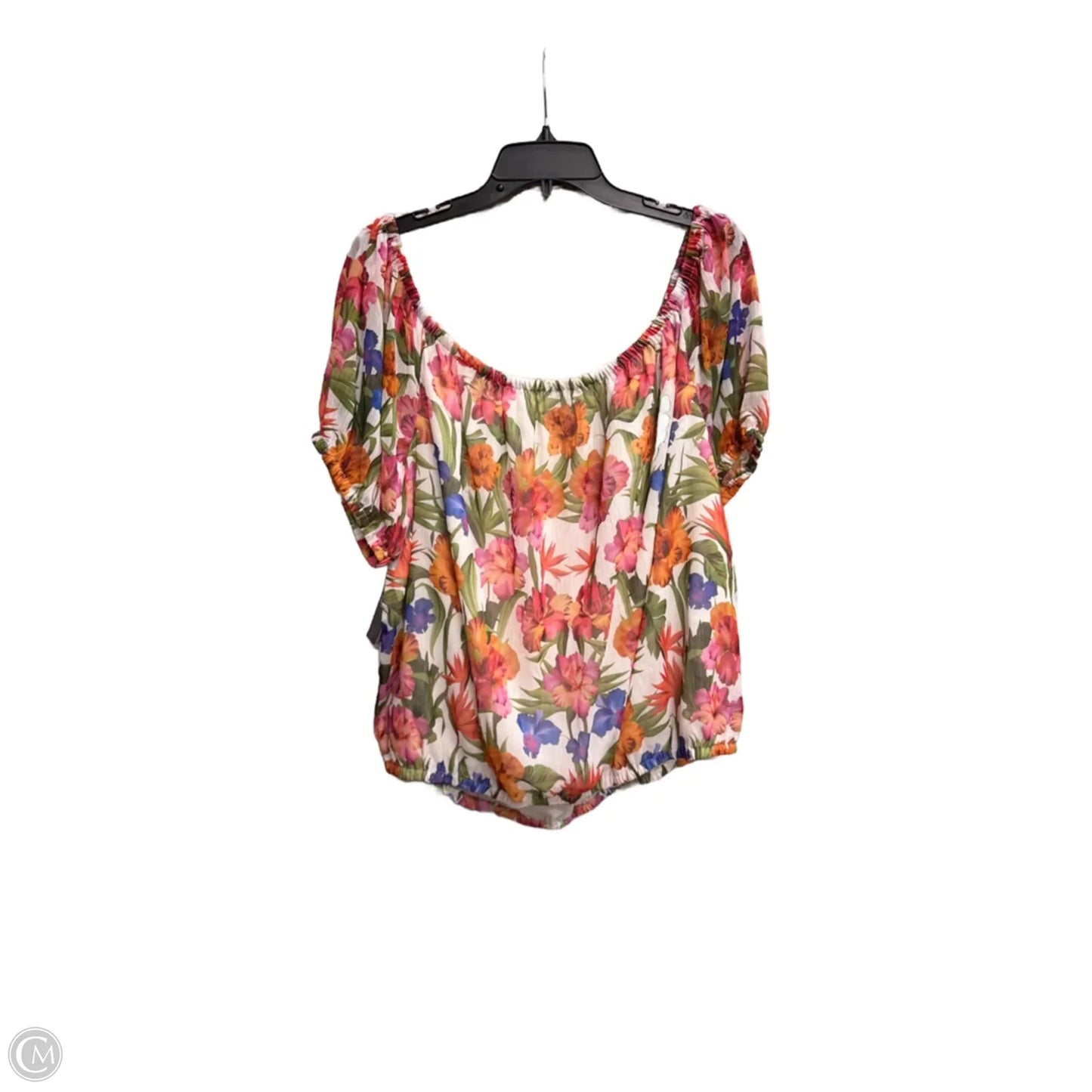 Top 3/4 Sleeve By Inc In Floral Print, Size: Xxl