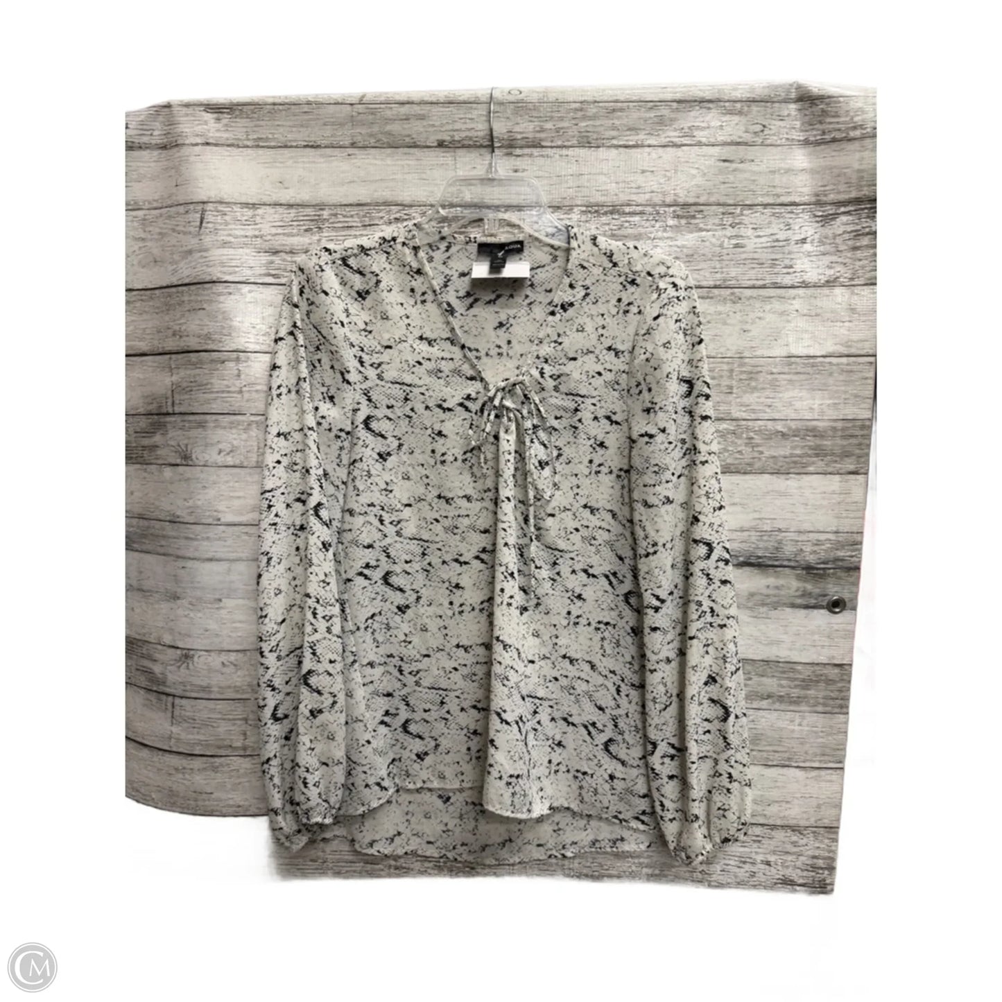 Top Long Sleeve By Aqua In Black & White, Size: M