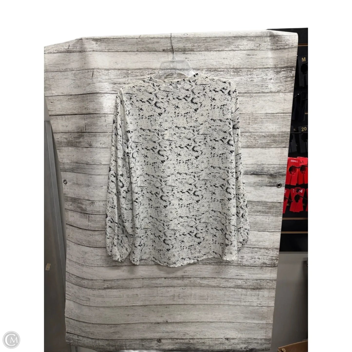Top Long Sleeve By Aqua In Black & White, Size: M