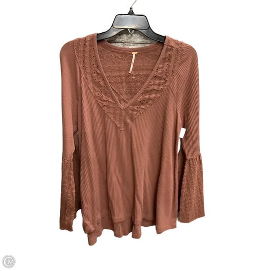 Top Long Sleeve By Free People In Brown, Size: M