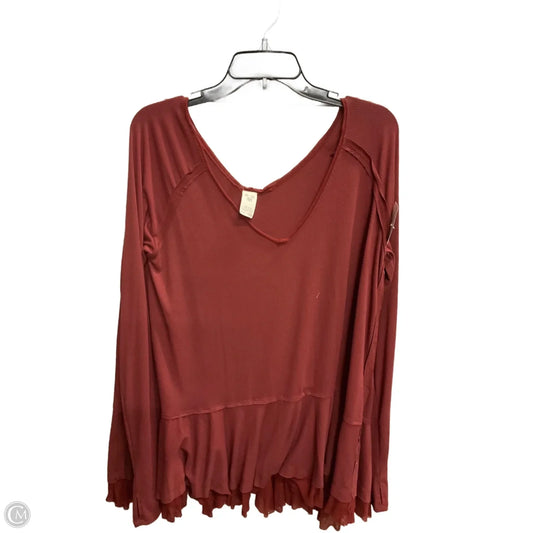 Top Long Sleeve By We The Free In Maroon, Size: L
