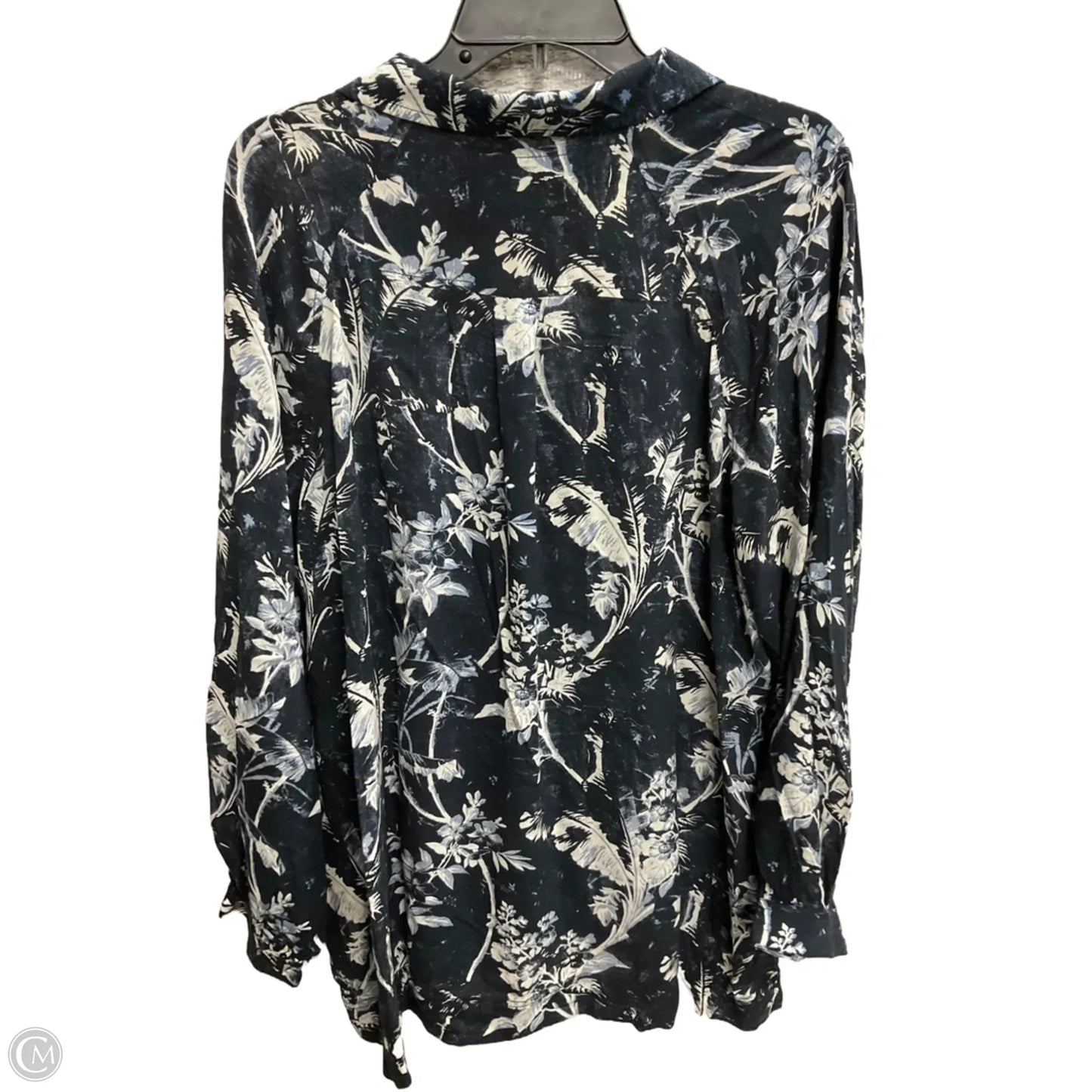 Blouse Long Sleeve By We The Free In Blue & White, Size: M