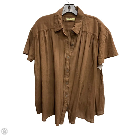 Blouse Short Sleeve By We The Free In Brown, Size: M