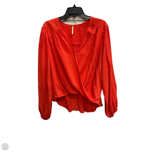 Top Long Sleeve By Free People In Orange, Size: Sp