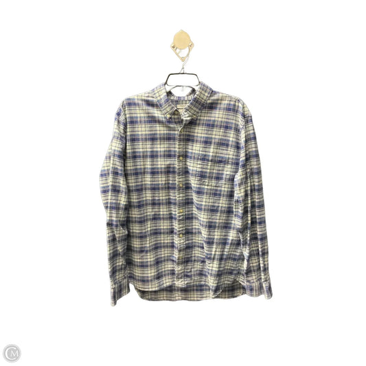 Blouse Long Sleeve By Gap In Plaid Pattern, Size: Xl