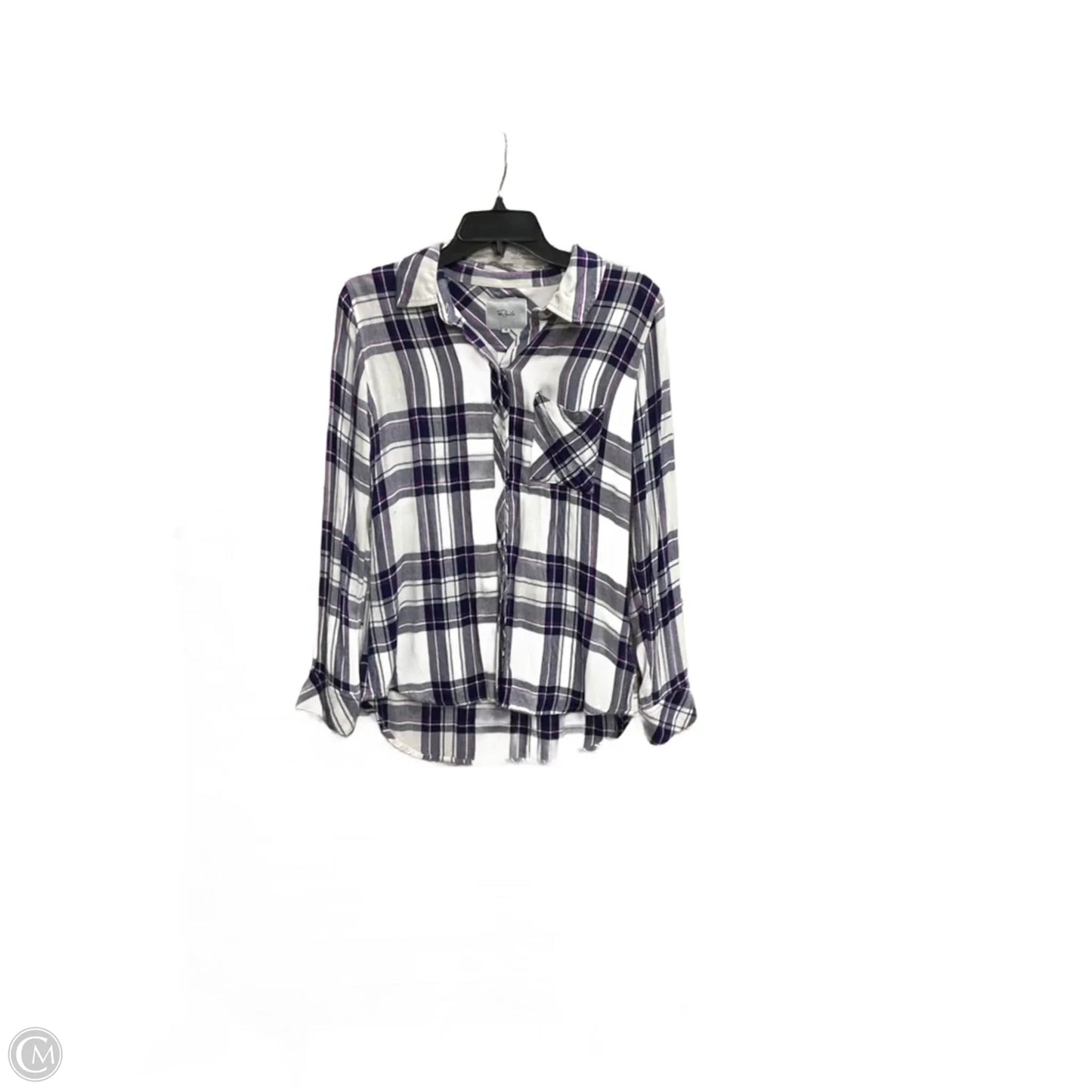 Blouse Long Sleeve By Rails In Plaid Pattern, Size: Xs