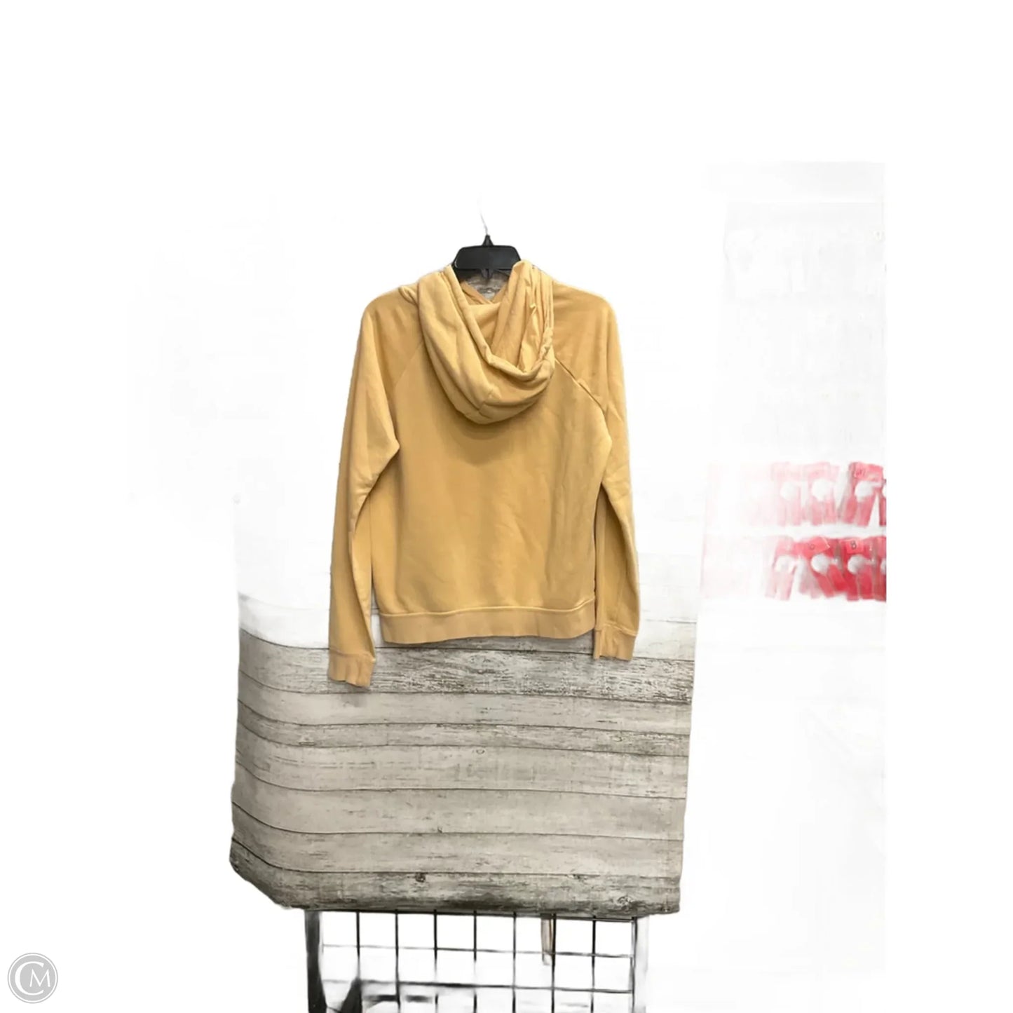 Athletic Sweatshirt Hoodie By Nike In Tan, Size: S